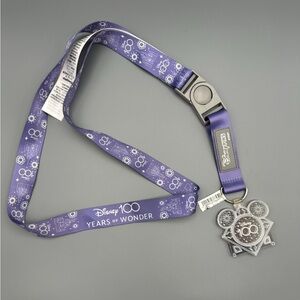 NWT 2023 Disney Parks 100 Years Of Wonder 100th Anniversary Purple Pin Lanyard